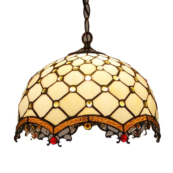 Håndlaget Vintage Glassmaleri Lysekrone S4 - E27 Stue Soverom Spisestue Style 4