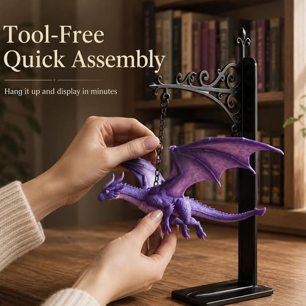 1/2-pack Dragon Lamp for Bookshelf, Magical Floating LED Night Light with Warm Light, Fantasy Book Lamp and Decoration 2-PACK