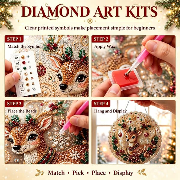 Jule diamantmaling 5D sæt S6 - DIY krystal hængende ornament håndværk Style 6