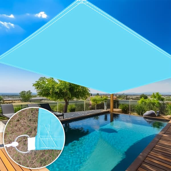 2x3M Blå Rektangulær Solskærmdug - 210D Polyester Vandtæt UV-blok til Terrasse Pool Have Blue 2*3M