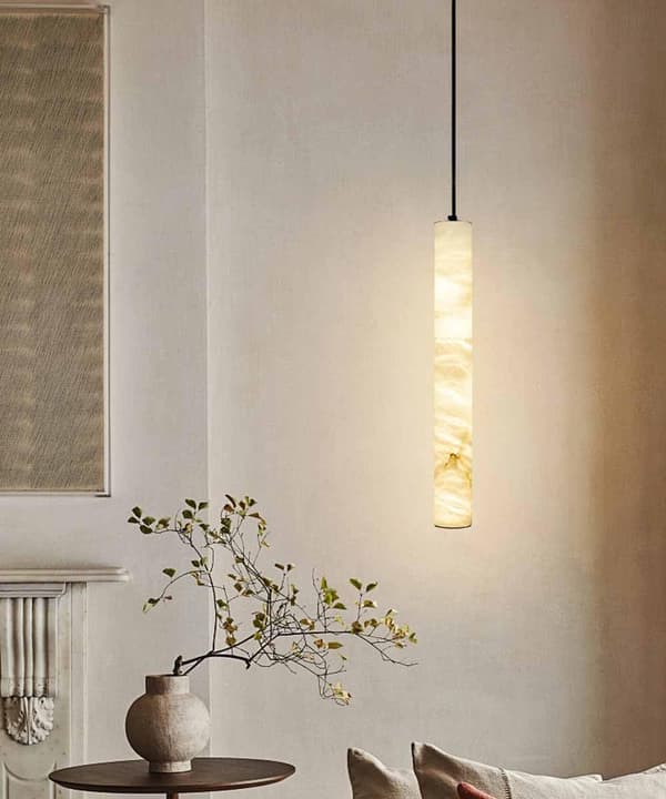 Naturmarmor pendel 40cm guld – LED, varmt lys, lysekrone moderne Style 2