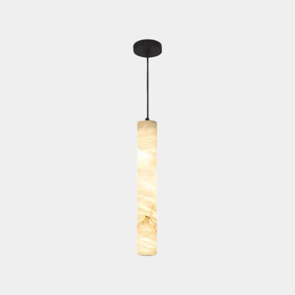 Naturmarmor pendel 50cm sort – LED, varmt lys, moderne lysekrone Style 3