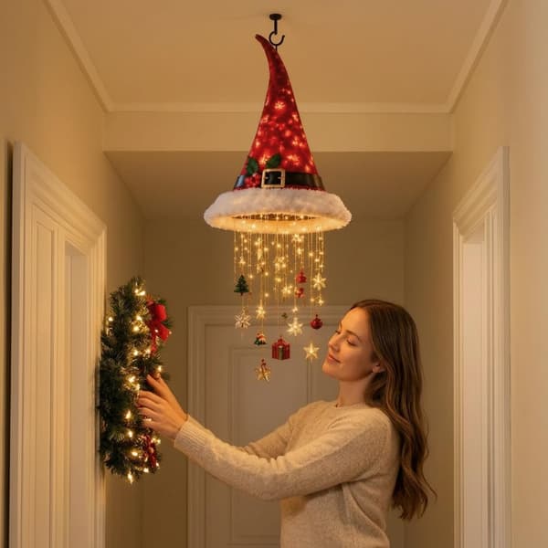 Lysande tomtemössa S1 - LED varmt ljus paljetter semesterfest Style 2