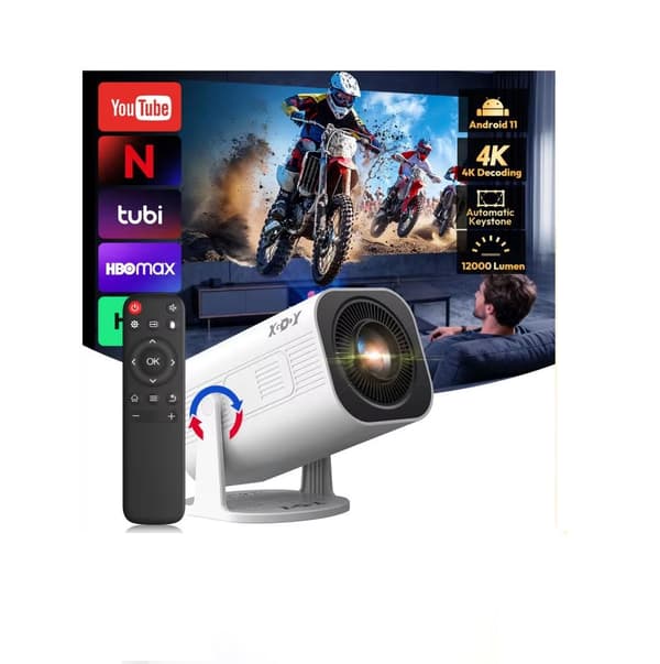 3 Pro 4K Mini Projektor - 300 ANSI Lumen, WiFi 6, Android til Udendørs Biograf
