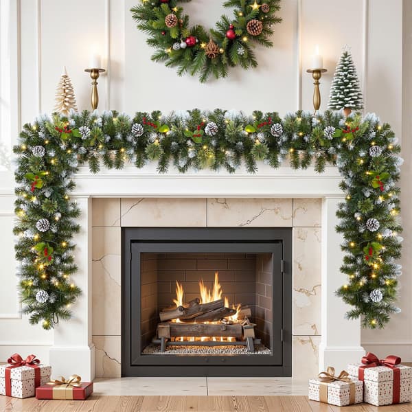 Christmas Garland 1.8m LED Vintage - Fireplace, Table, Staircase With light 1.8M