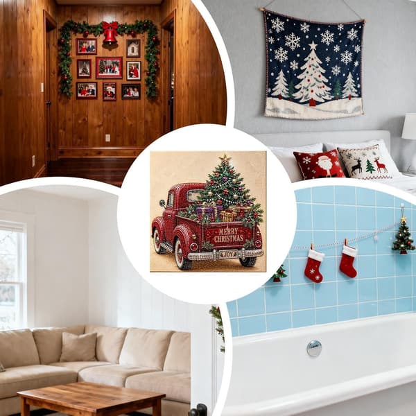 Jule-diamantperlesett DIY for voksne – juleveggkunst, stil 1 Style 1