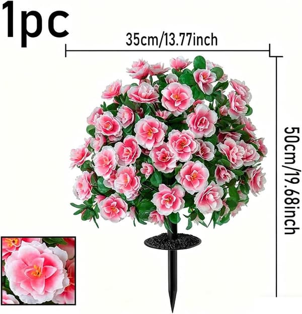 Tekorhododendron maapiikillä - UV-kestävä puutarhan kuistisisustus - Pinkki Pink 1 Pack