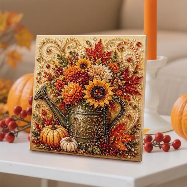 Diamond Painting Frame Wheelbarrow Autumn - Beads Rhinestones Beginners Style 5