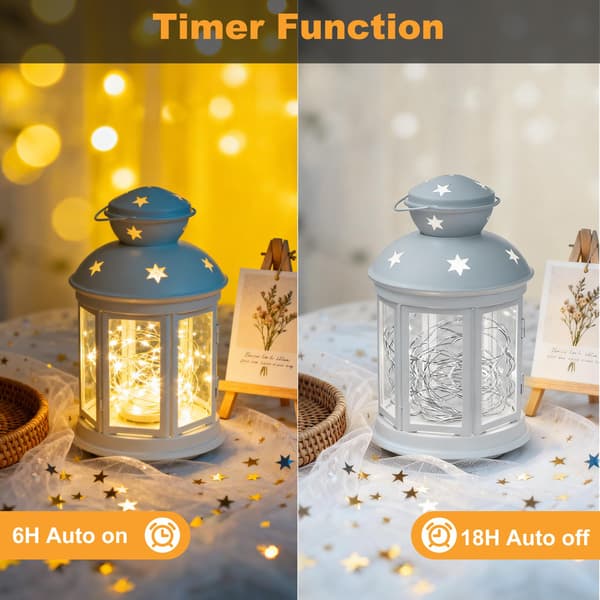 20M Uppladdningsbar LED-slinga 1-pack - Varmvit Timer Glittrande för Julbröllop Yellow 1 PC-20 meters
