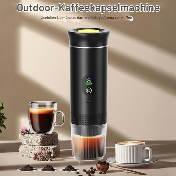 Genopladelig 3-i-1 Espresso - Multi-Kapsel Camping Grå Gray