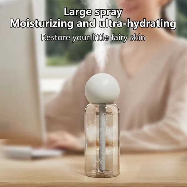 USB Humidifier with Dual Spray & Aroma – Large Capacity, Quiet Aroma Diffuser for Home & Office