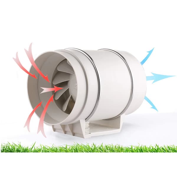 200 mm hvid kanaludsugningsventilator - Inline ventilation til badeværelse, køkkenudsugningssystem White 200mm