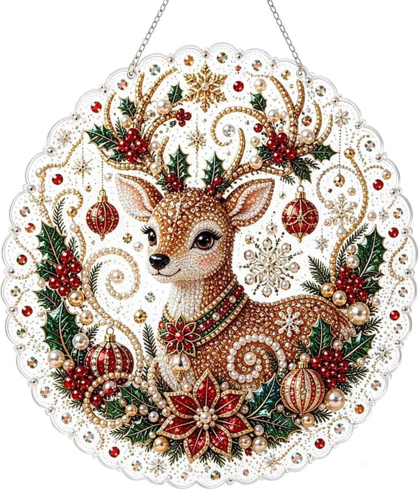 Jule diamantmaling 5D sæt S6 - DIY krystal hængende ornament håndværk Style 6