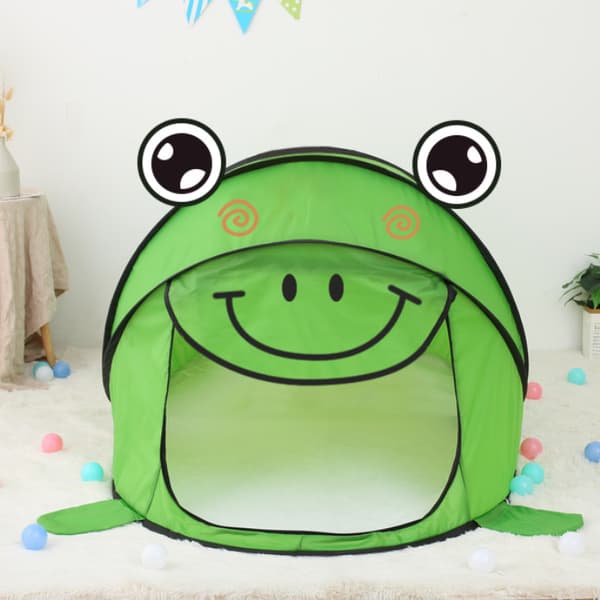 Stor Pop Up Leketelt for Barn, Sammenleggbart Innendørs Utendørs Lekehus for Gutter og Jenter Aktiviteter Frog