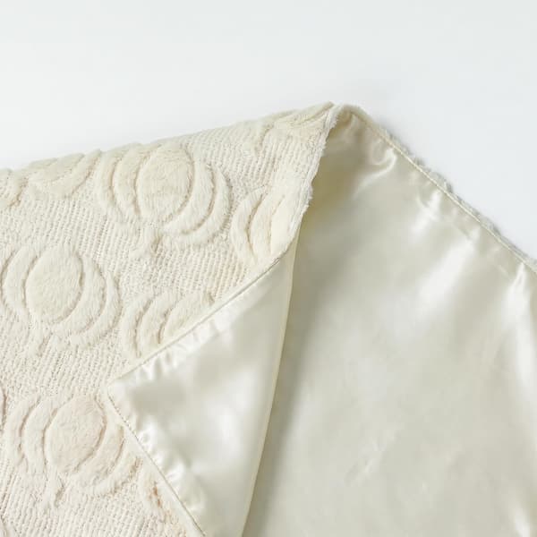 Faux Fur Græskar Bordløber Råhvid 33x183 - Efterårs Bordpynt Beige