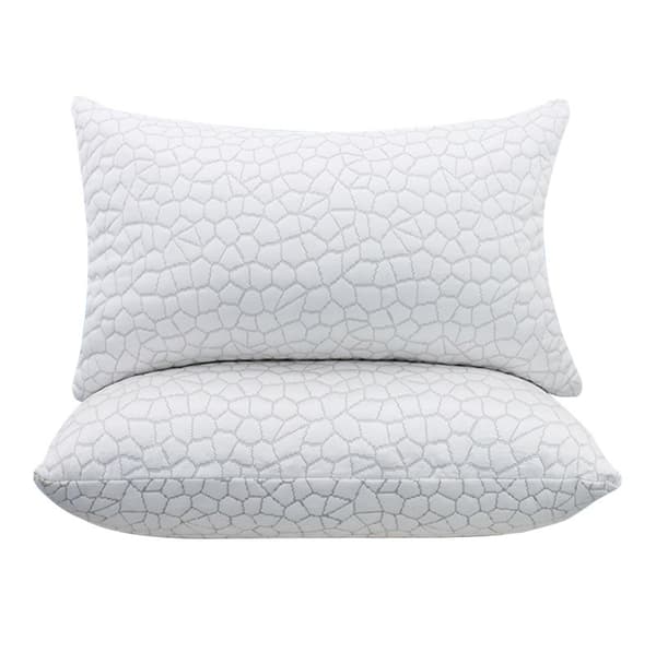 Kølepude 2-pak - Justerbar strimlet memoryskum 74x48cm White 2 PCS