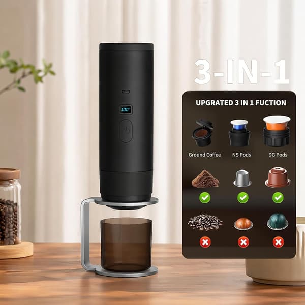 90 ml Mini Kaffebryggare USB-C - LED-skärm NS Kapselkompatibel