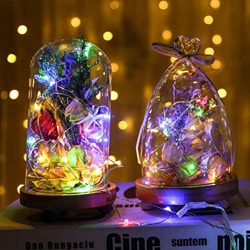 5M Uppladdningsbar LED-slinga 1-pack - Flerfärgad Timer Glittrande för Julbröllop Multicolor 1 PC-5 meters