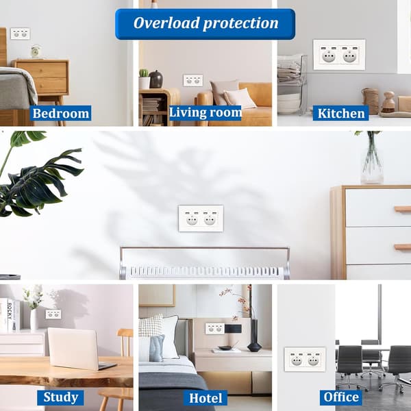 1/2 pcs Double USB Wall Socket – Flush-mounted 16A, 110–250V, Fast Charging for Home and Office 1pc