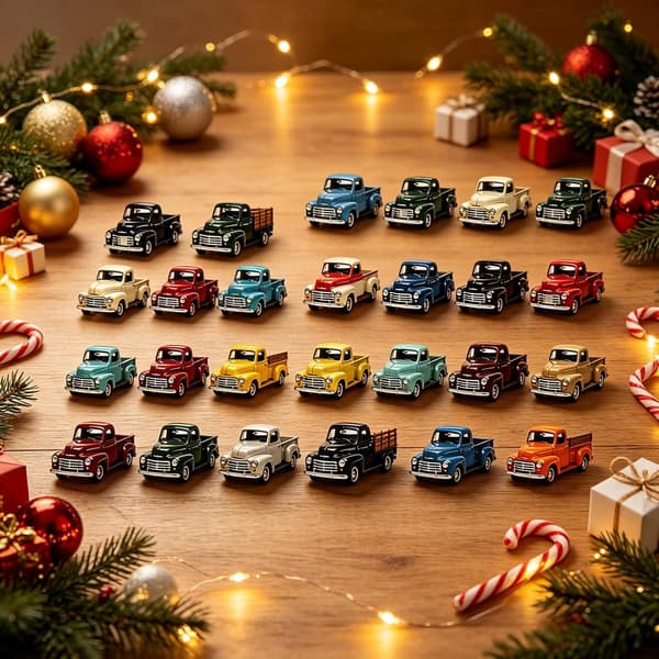 Adventskalender amerikanska bilar – 24 akryl 2D, stil 1 Style-1