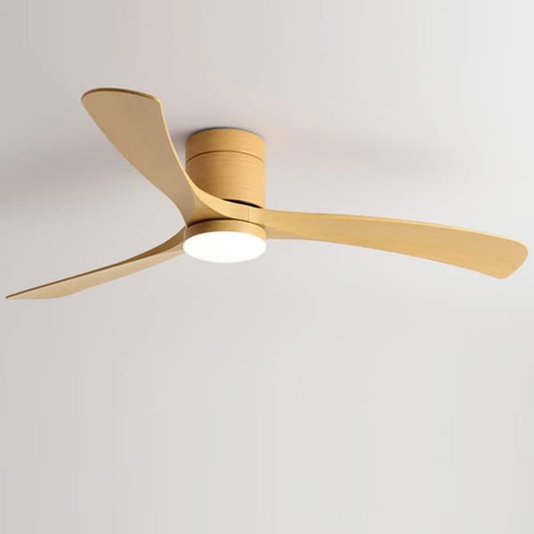 Ceiling fan with light 96/116 cm, 6 speeds, remote control, low profile and reversible DC motor, ABS blades Wood Grain 96cm-Wall Control+3 Light Colors