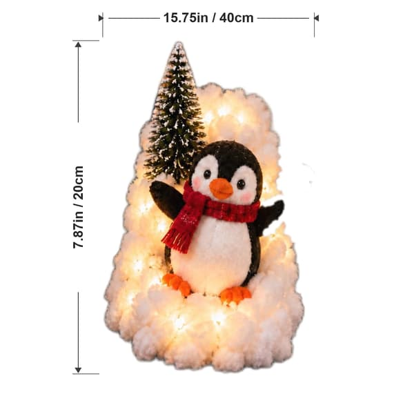 Pingvin LED-juldekoration för trappa – snögirlang, stil 2 Style 2