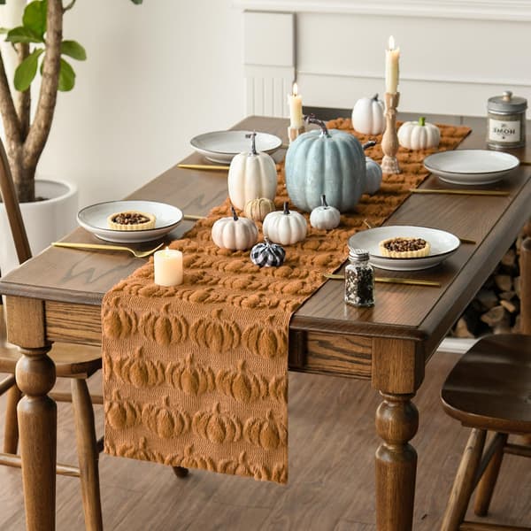 Fuskpäls Pumpa Löpare Brun 33x183 - Höst Bordsdekoration Brown