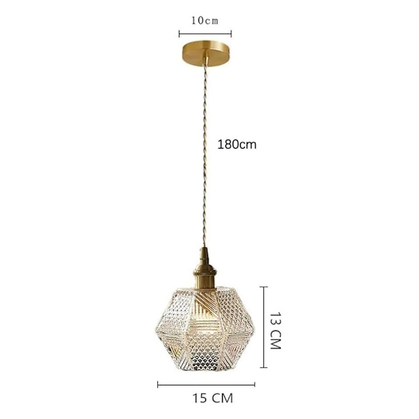 Moderne Kobber Glas Pendel - Overflademontering, E27 Fatning, Justerbart Kabel til Spisestue Cafe Køkkenø Surface Mount