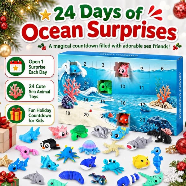 Advent Calendar Christmas – Mini 3D Animals, 24-Day Countdown