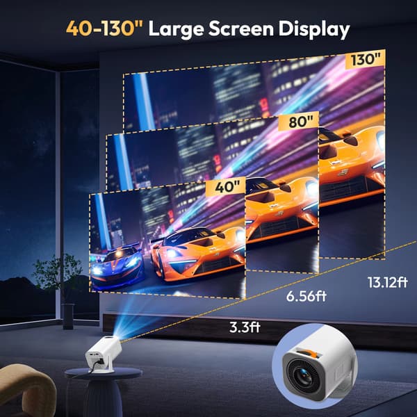 3 Pro 4K Mini Projektor - 300 ANSI Lumen, WiFi 6, Android til Udendørs Biograf