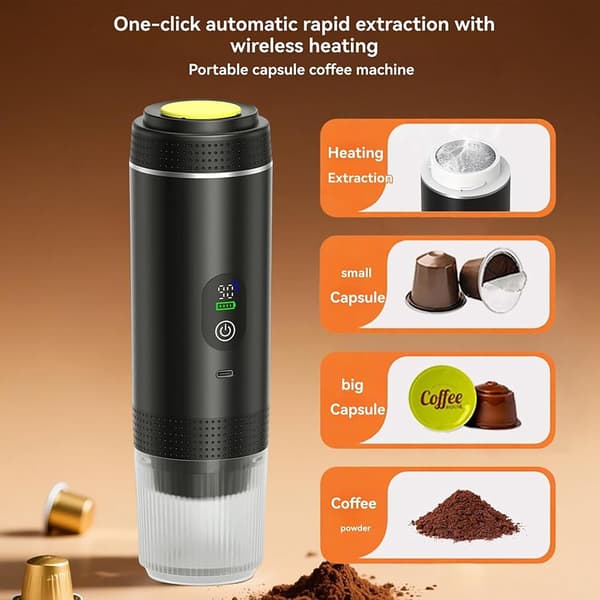 3-i-1 Espressomaskin Svart - Digital Kapslar & Malet Kaffe