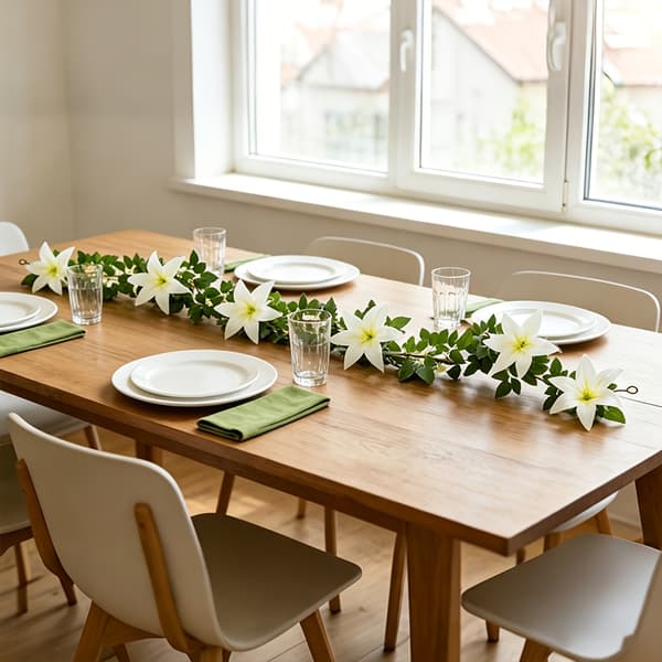 Kunstig blomsterguirlande - Roser og liljeranke til bryllupsbue festindretning