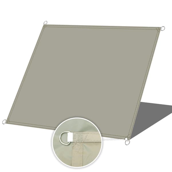 4x5M Mørkegrøn Rektangulær Solsejl - 210D Polyester Vandtæt UV-Blok til Terrasse Pool Have Dark green 4*5M