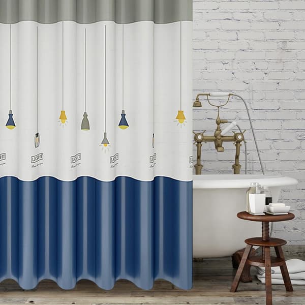 Lysekrone badeforhæng 180x200 - Vandtæt polyester 12 kroge Maskinvask Style 3