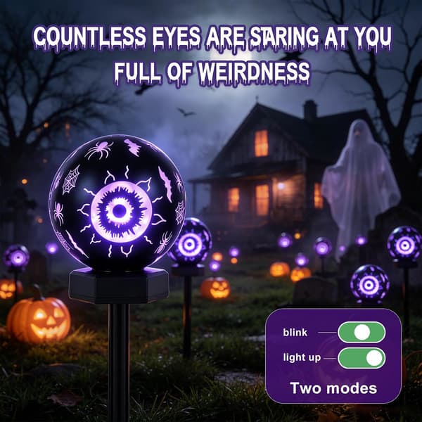 Solar Halloween Outdoor Light, IP65 Waterproof Decorative Lighting for Garden, Lawn, Yard and Pathway 6-PACK