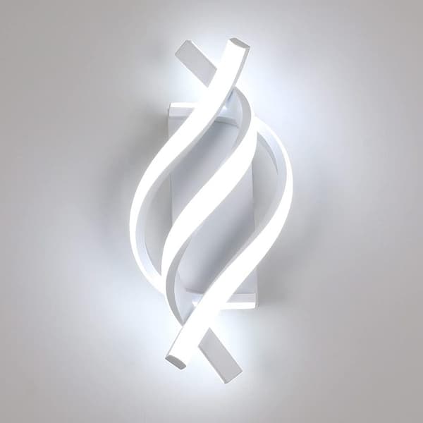 LED Vägglampa Spiraldesign, Modern Vägglampa Vitt Ljus, för Sovrum och Trappor