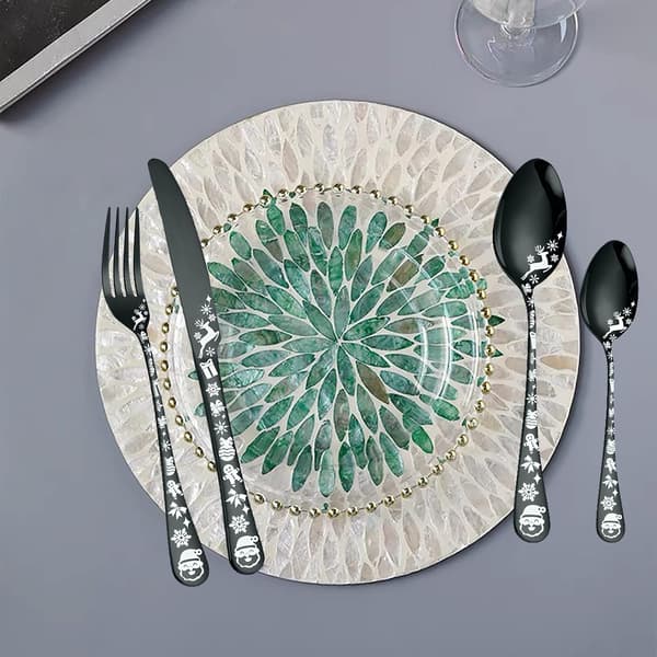 Julbestickset i rostfritt stål, 40 delar bestickservice för 4/8, diskmaskinssäkert servisset Silver 40pcs