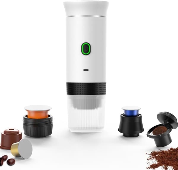3-i-1 Uppladdningsbar Espressomaskin - Multi-Kapsel Vit White