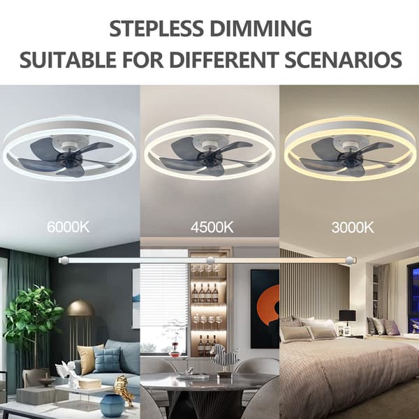 50 cm Smart Takvifte med Lys, Lavprofil Innfelt Montering, Dimbar LED, APP- og Fjernkontroll, Stille Luftstrøm, Timerfunksjon White Direct Airflow