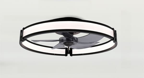 50 cm Smart Takfläkt med Belysning, Lågprofil Infälld Montering, Dimbar LED, APP- & Fjärrkontroll, Tyst Luftflöde, Timerfunktion Black Direct Airflow