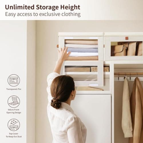 Sammenleggbare oppbevaringsbokser i ikke-vevd stoff, grå 2-pk – vindusgarderobe Gray Non-woven fabric-2PC
