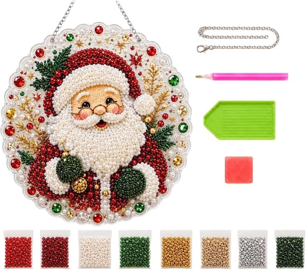 Jule Diamantmaleri 5D Sæt S1 - DIY Krystal Hængende Ornament Håndværk Style 1