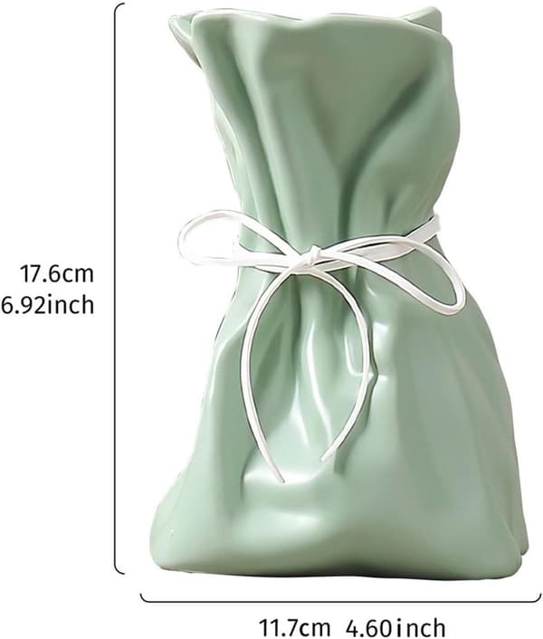 Papperspåse Keramikvas L - Plisserad Modern Bröllopsgrön Green 18*12*11cmm