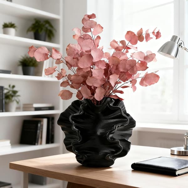 Nordisk Keramisk Vase 1 stk - Minimalistisk Boho Stil B Sort Black B