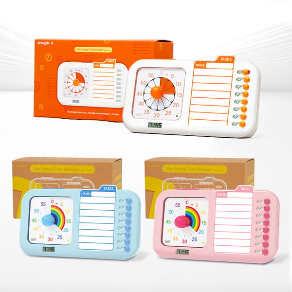 Visual Timer for Children and Adults, Planning Board with Checklist and Daily Schedule, ADHD Tool for Home and School White