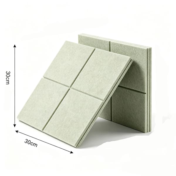 12-pak krydsformede filtakustikpaneler, 30 x 30 cm, dekorative væg-lydisoleringspaneler Light Green