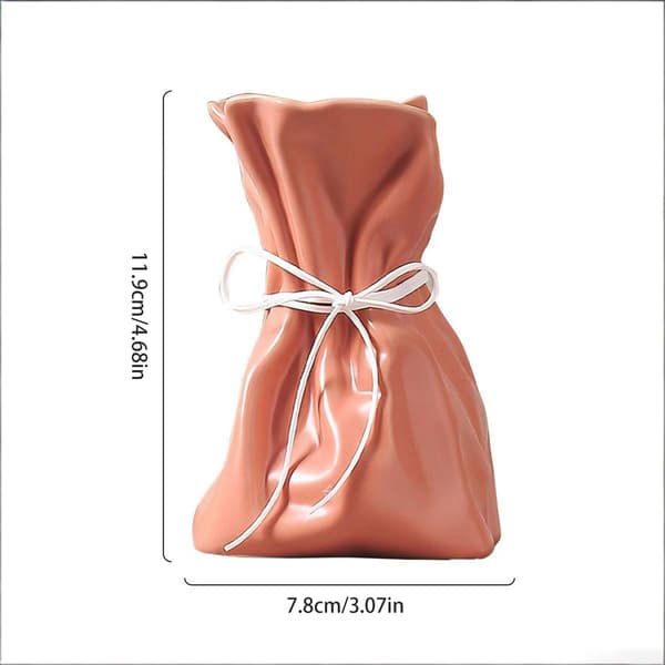 Papperspåse Keramikvas S - Plisserad Modern Bröllopsgrön Pink 11.9*7.8*6.9cm
