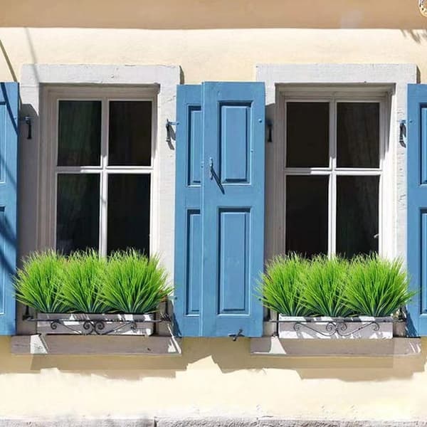 Artificial Grass 5-Pack, Decorative Plastic Plants for Garden and Balcony