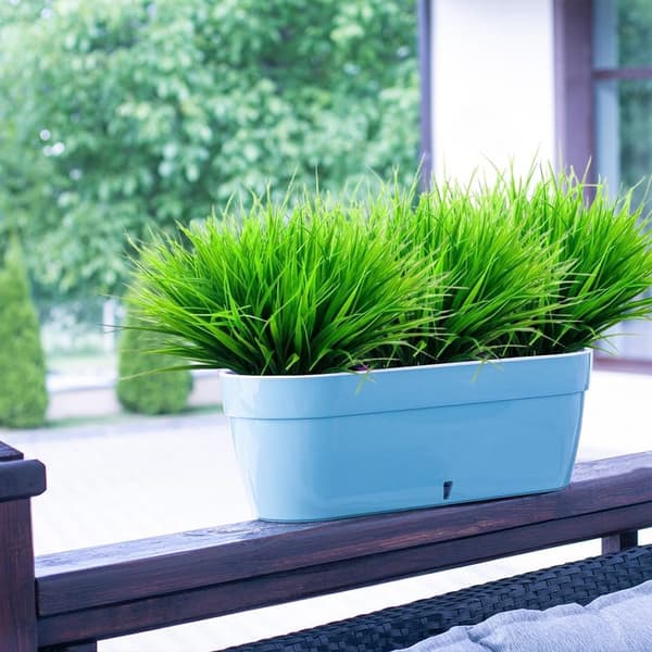 Artificial Grass 5-Pack, Decorative Plastic Plants for Garden and Balcony
