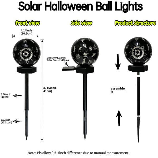 Solar Halloween Outdoor Light, IP65 Waterproof Decorative Lighting for Garden, Lawn, Yard and Pathway 4-PACK